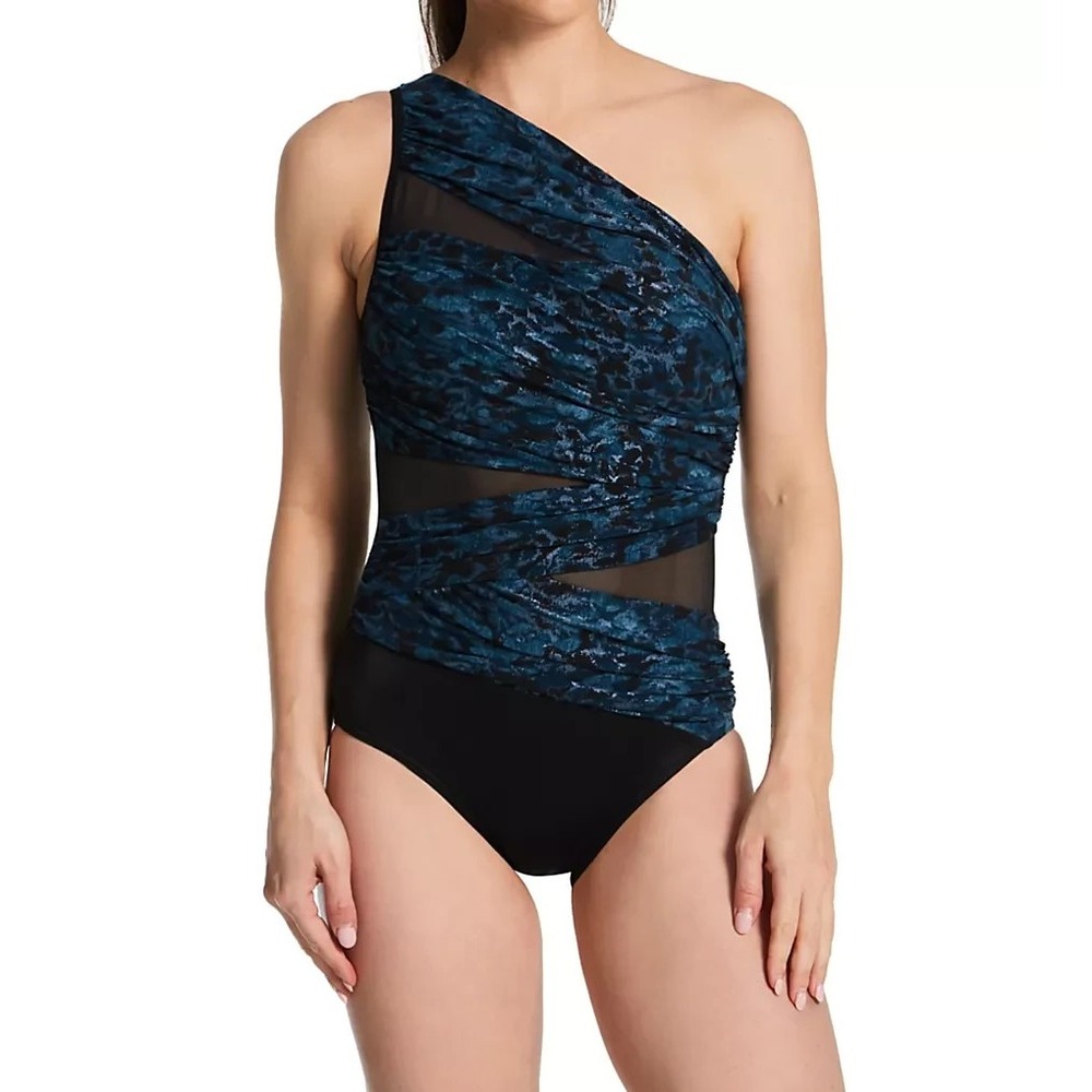Miraclesuit Women Jena One Shoulder Tummy Control One Piece Swimsuit 6554115